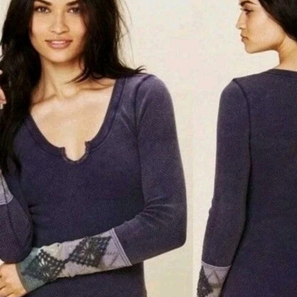 RARE FREE PEOPLE  Purple Kombucha Cuff Thermal Size M
